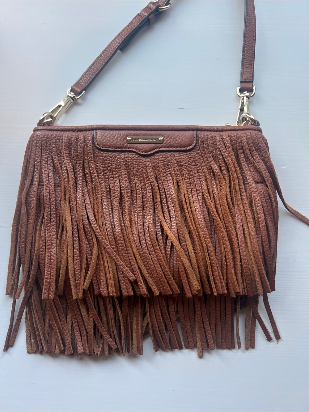 Rebecca Minkoff Fringe Leather Crossbody Bag - Brown